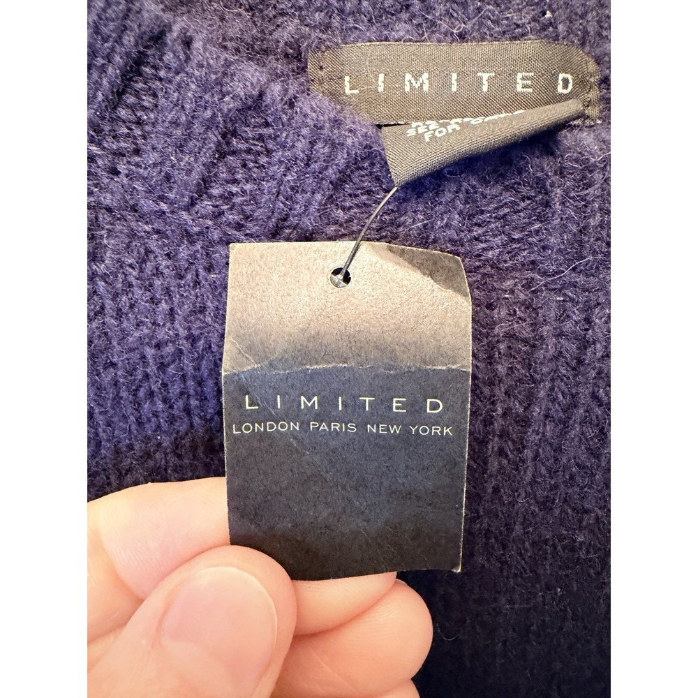 NEW Vintage The Limited Size Large 100% Wool American Flag Knit Sweater Navy Red - Picture 2 of 8